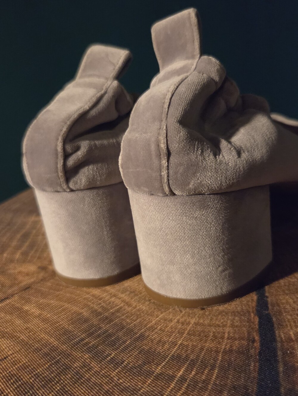 Everlane Day Heel Womens 10.5 Chunky Pump In Grey Suede - Picture 7 of 12
